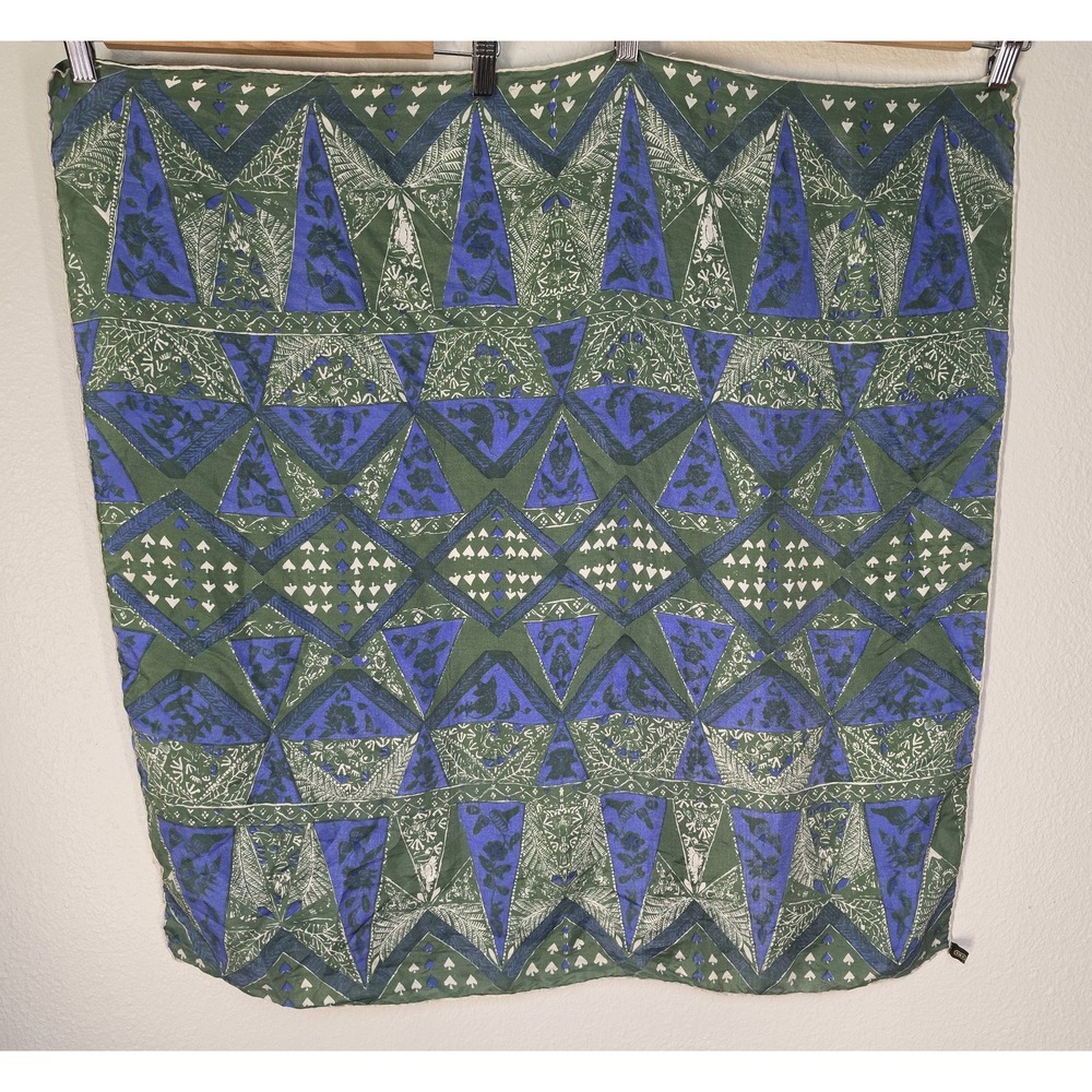 Y.N.S. Scarf Women Green Blue White Classic Rectangle Wrap Shawl